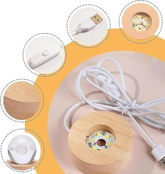 3D Crystal Ganesha LED Night Lamp Crystal Ball Night Lamp,Creative Engraved Crystal Ball Night Light